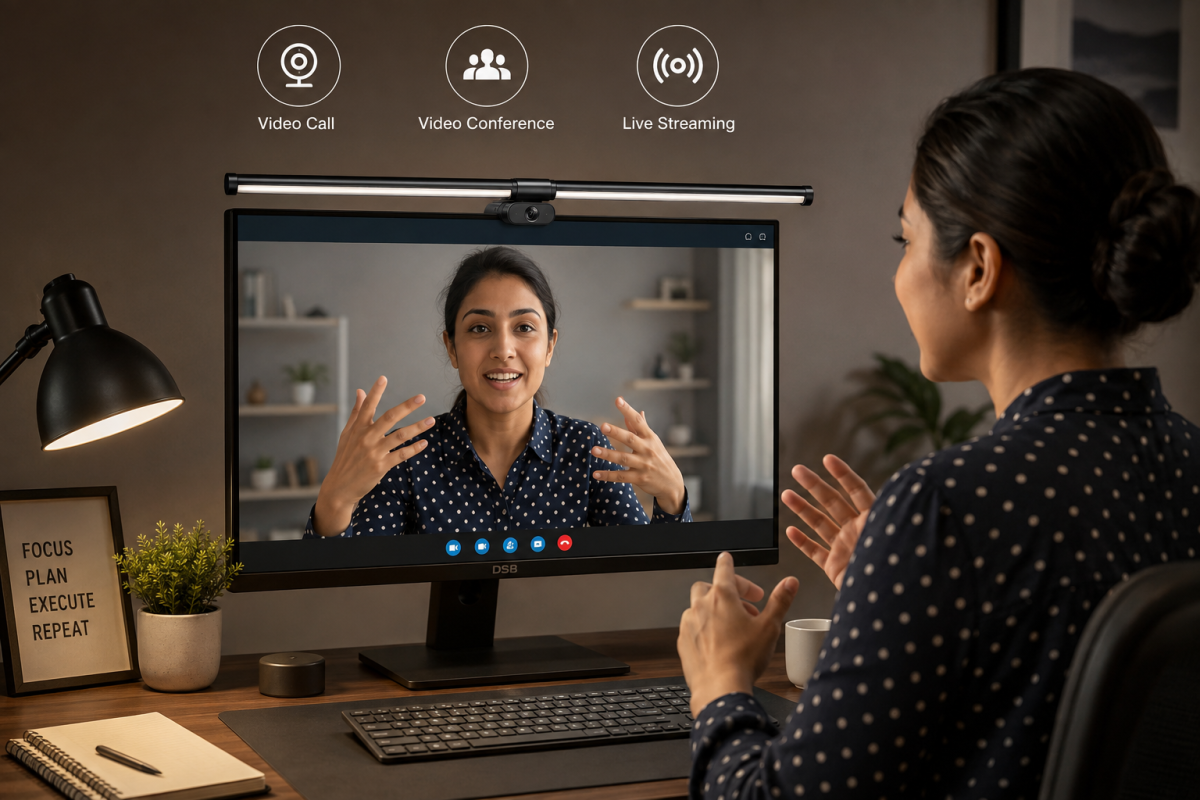 Smart Monitor Light Bar with Built-in HD Webcam - Image 2